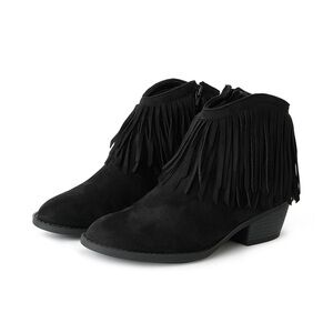 J. Adams Fringe Black Ankle Booties Size 8
